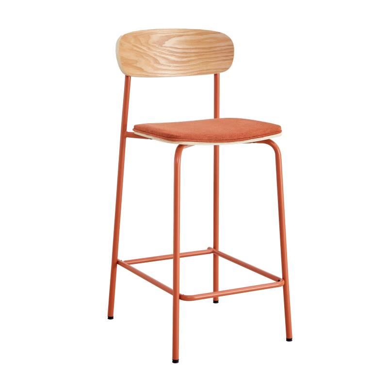 Lot de 2 chaises hautes en métal, bois et tissu (5/6)