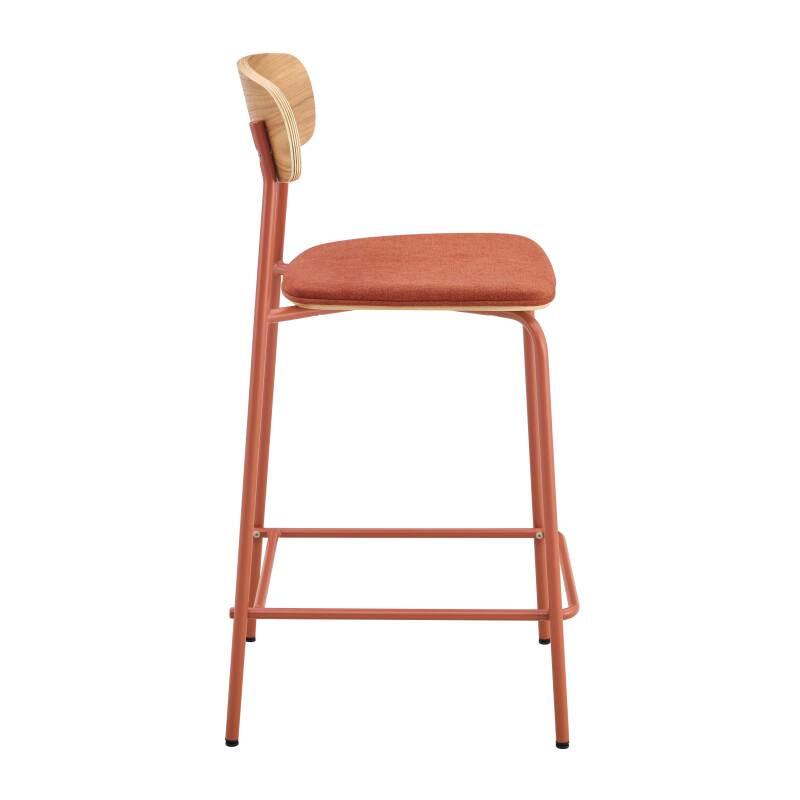Lot de 2 chaises hautes en métal, bois et tissu (4/6)