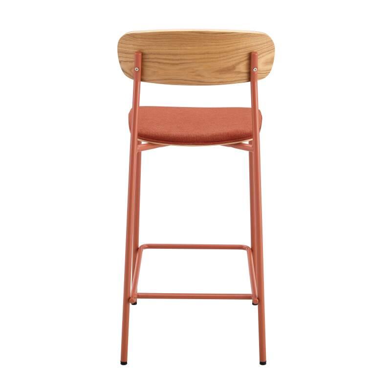 Lot de 2 chaises hautes en métal, bois et tissu (2/6)
