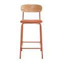 Lot de 2 chaises hautes en métal, bois et tissu