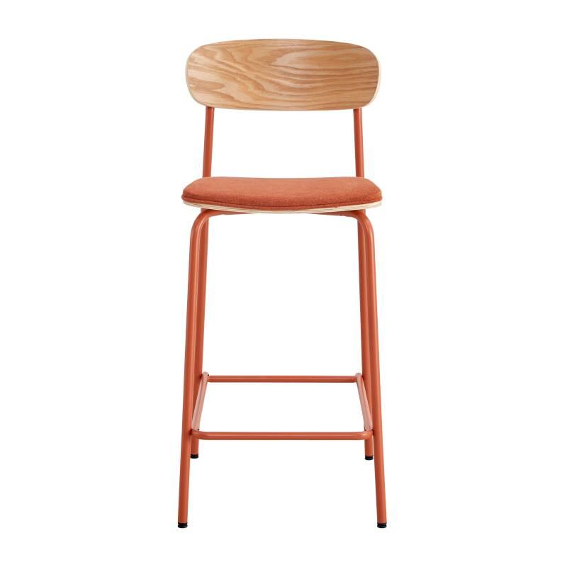 Lot de 2 chaises hautes en métal, bois et tissu (3/6)