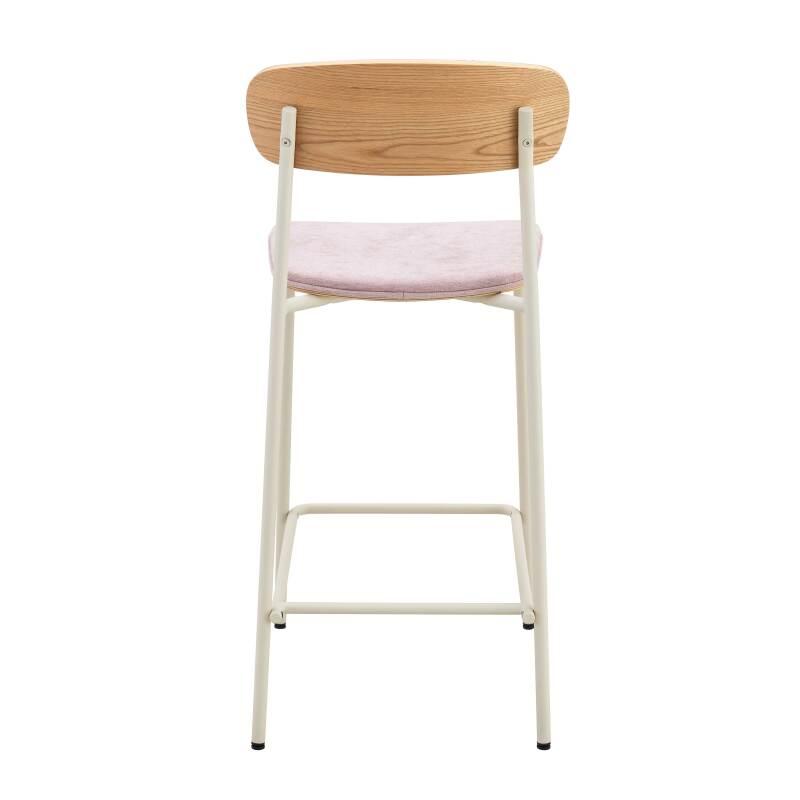 Lot de 2 chaises hautes en métal, bois et tissu (4/6)