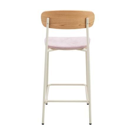 Lot de 2 chaises hautes en métal, bois et tissu (4/6)