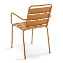 Chaise de terrasse de restaurant en métal avec accoudoirs