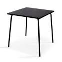 Table de restaurant carré en métal 4 personnes 70x70 cm
