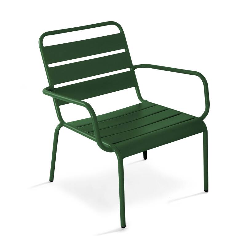 Fauteuil de terrasse bas en métal