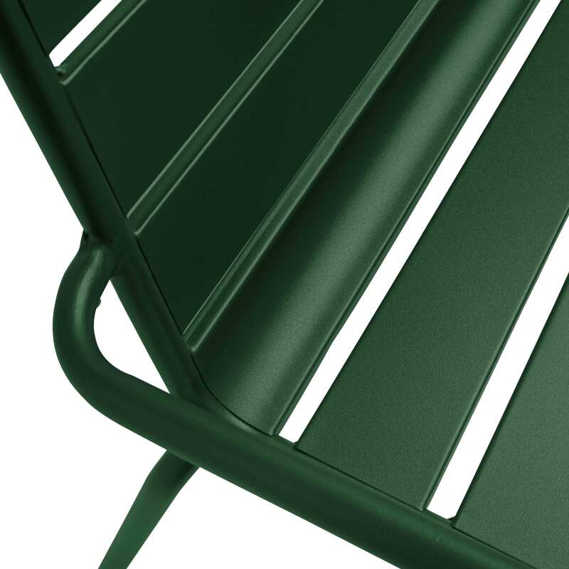 Banc avec dossier et accoudoirs en métal (3/4)