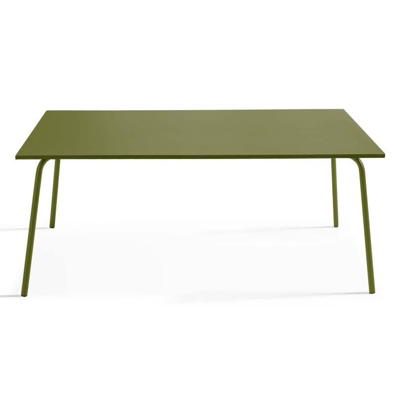 Ensemble table rectangulaire 180 cm et 8 chaises en métal (2/8)