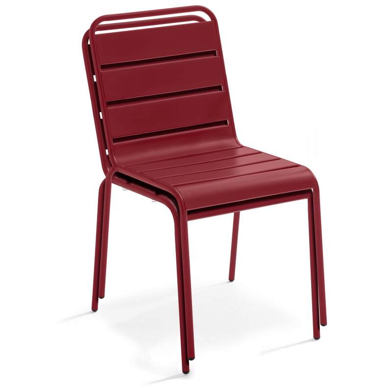 Ensemble table rectangulaire 180 cm et 8 chaises en métal (7/8)