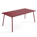 Table de terrasse en métal 180x90 cm et 8 chaises avec accoudoirs