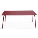 Table de terrasse en métal 180x90 cm et 8 chaises avec accoudoirs