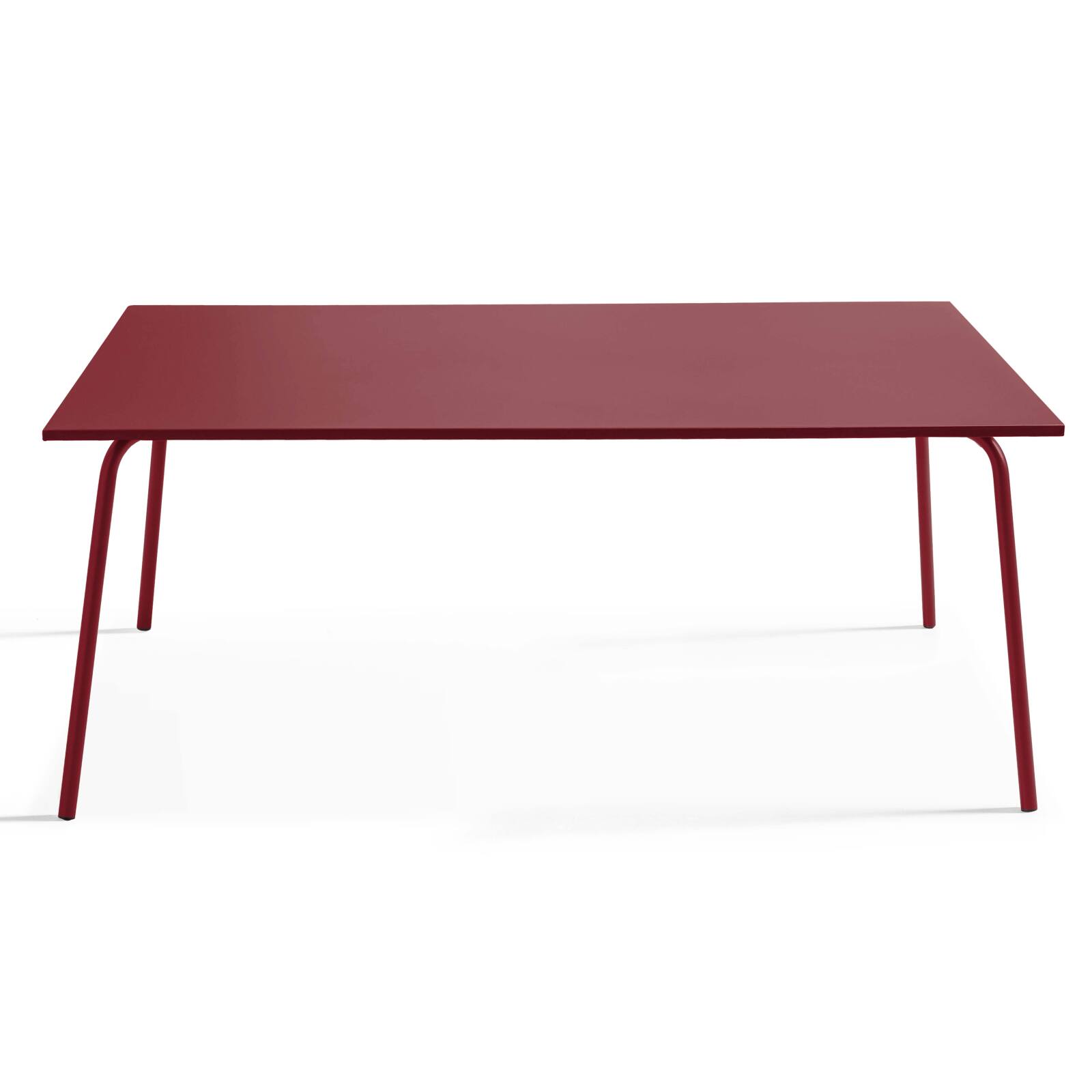 Table de terrasse en métal 180x90 cm et 8 chaises avec accoudoirs