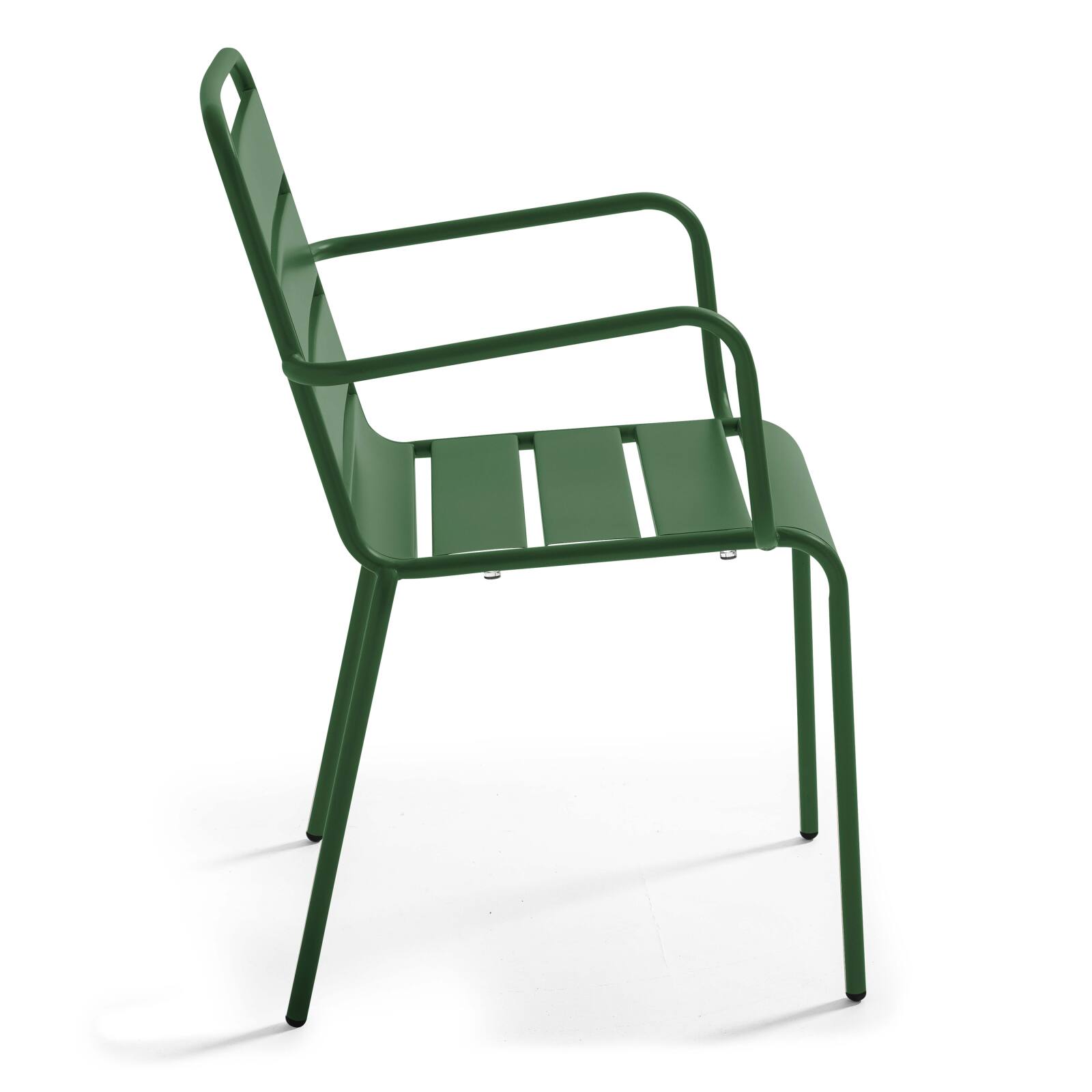 Table de terrasse en métal 180x90 cm et 8 chaises avec accoudoirs