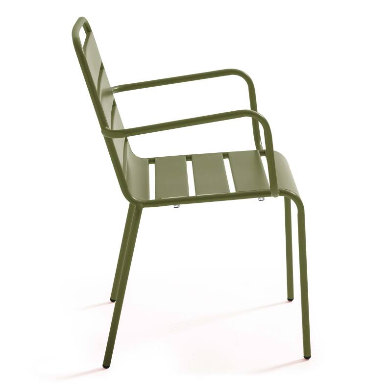 Table de terrasse en métal 180x90 cm et 8 chaises avec accoudoirs (9/10)