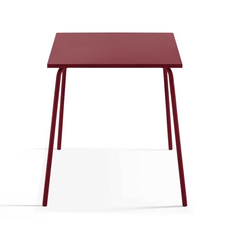 Table de terrasse bistrot carrée en métal 70x70 cm et 2 chaises avec accoudoirs (2/8)