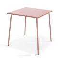 Table de terrasse carrée en métal 70x70 cm et 4 chaises