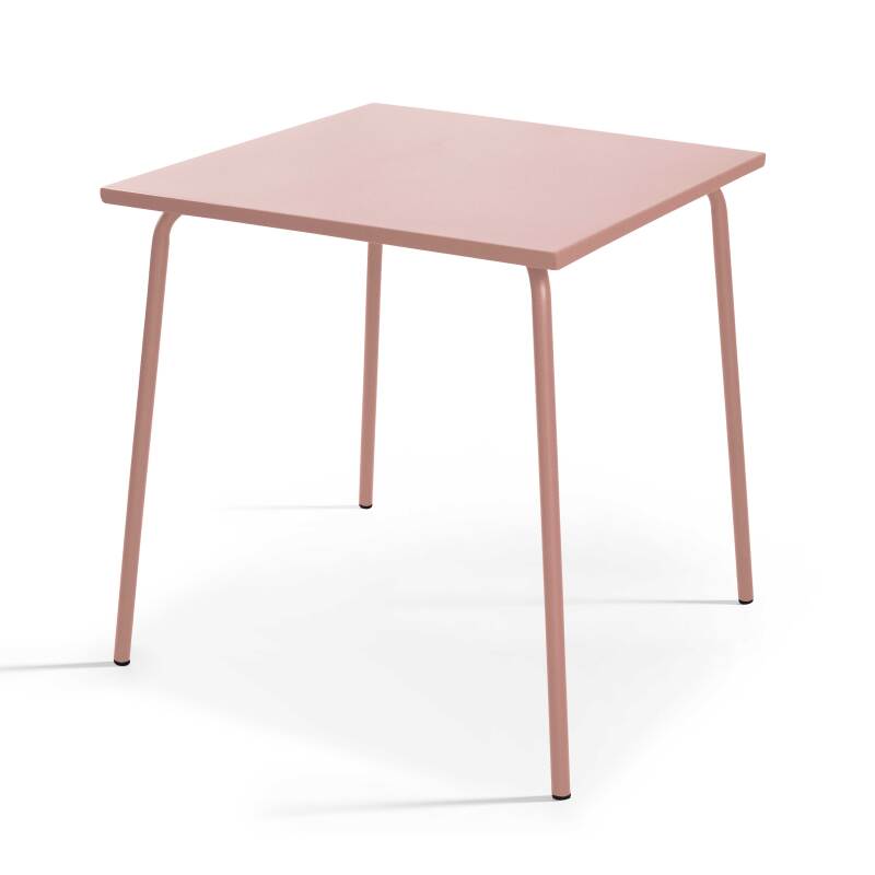 Table de terrasse carrée en métal 70x70 cm et 4 chaises