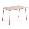Table de terrasse en métal 120x70 cm et 4 chaises avec accoudoirs