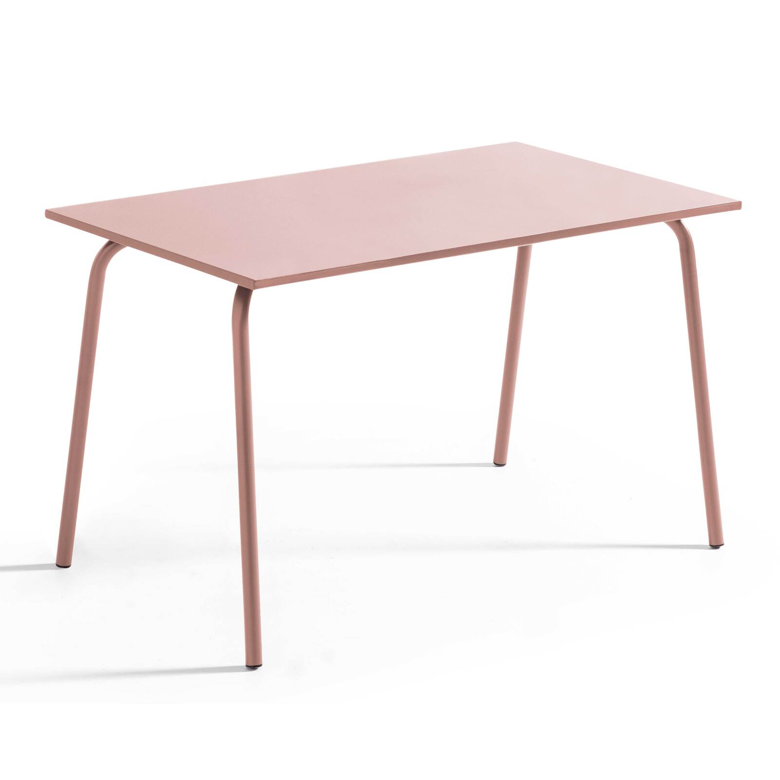 Table de terrasse en métal 120x70 cm et 4 chaises avec accoudoirs