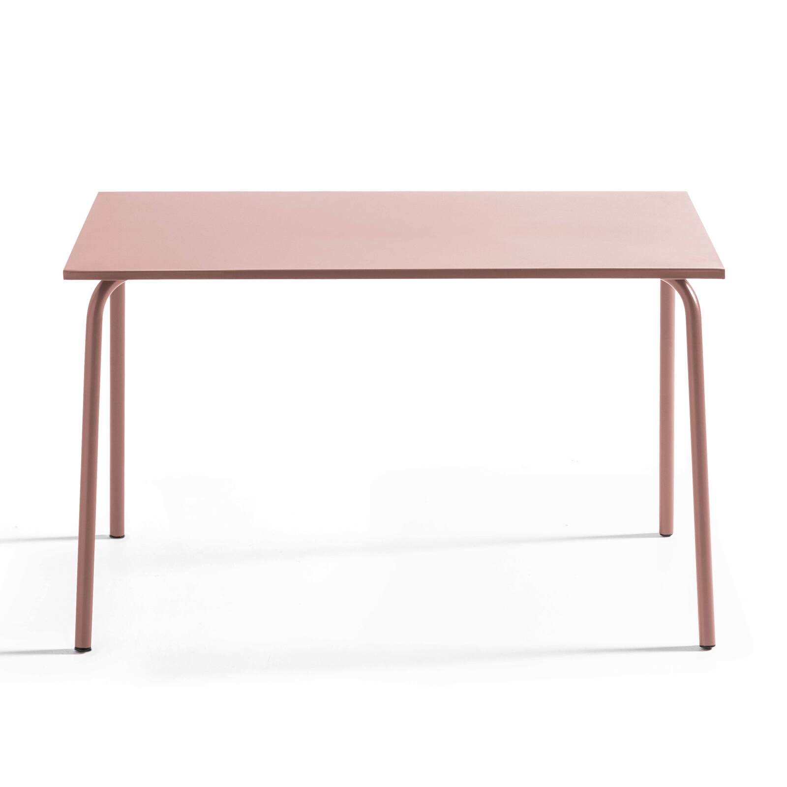 Table de terrasse en métal 120x70 cm et 4 chaises avec accoudoirs