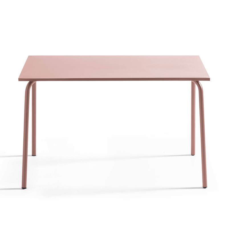 Table de terrasse en métal 120x70 cm et 4 chaises avec accoudoirs (3/8)