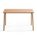 Table de terrasse en métal 120x70 cm et 4 chaises avec accoudoirs