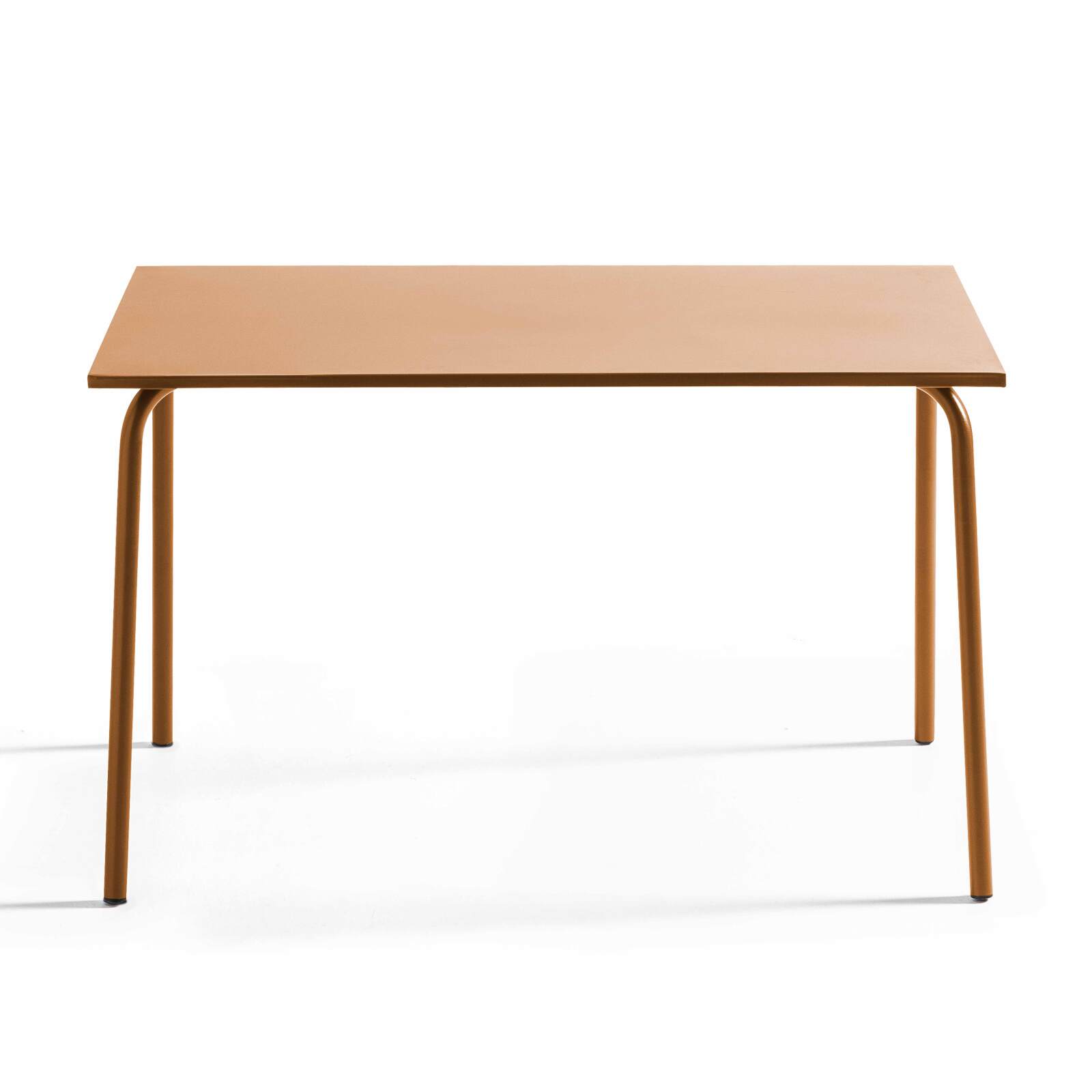 Table de terrasse en métal 120x70 cm et 4 chaises avec accoudoirs