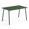 Table de terrasse en métal 120x70 cm et 4 chaises avec accoudoirs