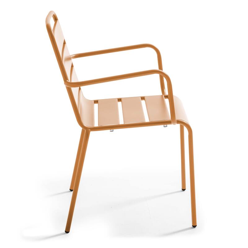 Table de terrasse en métal 120x70 cm et 4 chaises avec accoudoirs (7/8)