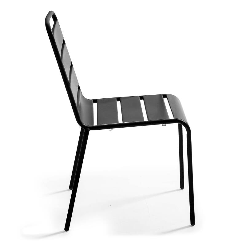 Table de terrasse bistrot carrée en métal 70x70 cm et 2 chaises (7/8)