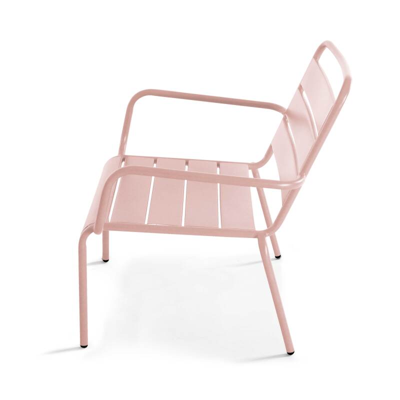 Ensemble fauteuil de terrasse bas et repose-pied en métal (4/7)