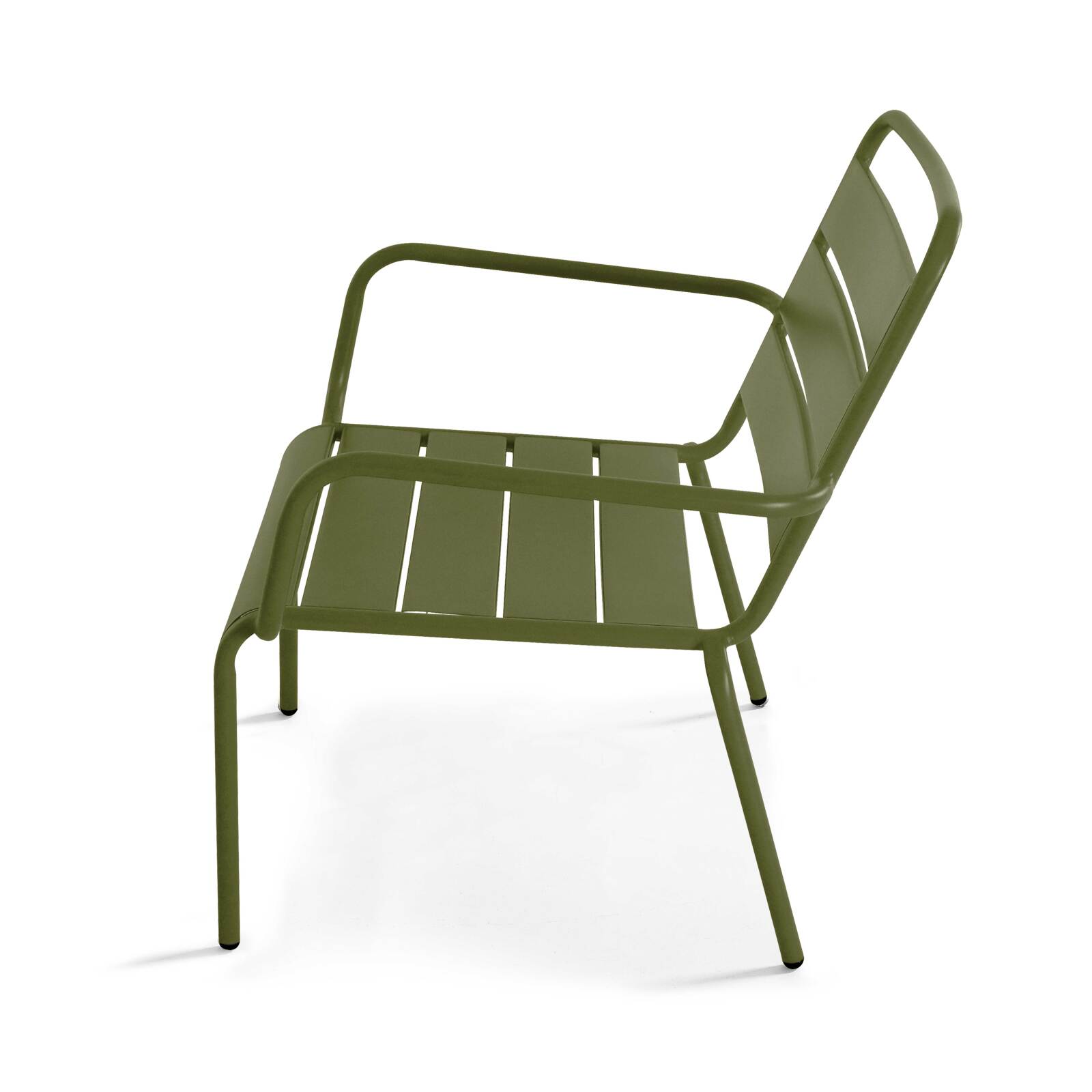 Ensemble fauteuil de terrasse bas et repose-pied en métal