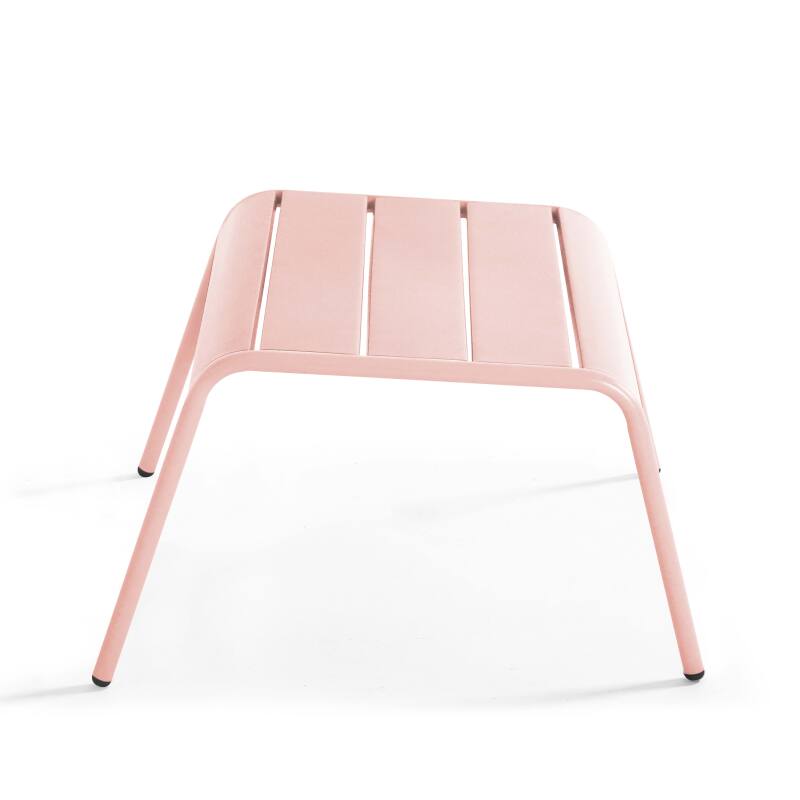 Ensemble fauteuil de terrasse bas et repose-pied en métal (6/7)