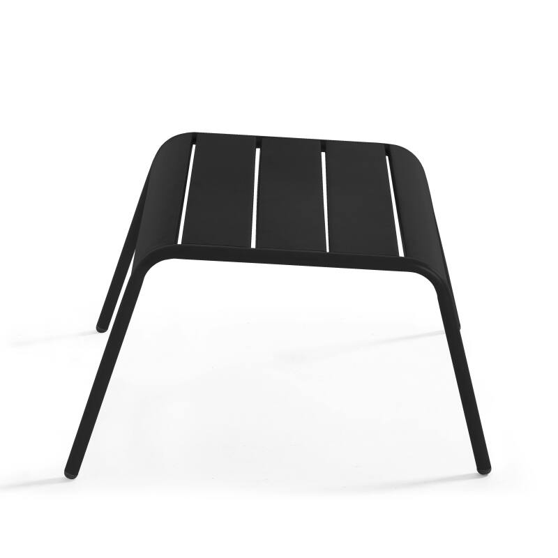 Ensemble fauteuil de terrasse bas et repose-pied en métal