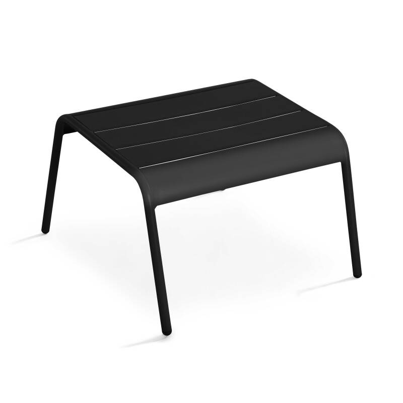 Ensemble fauteuil de terrasse bas et repose-pied en métal