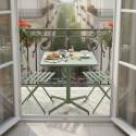 Table de restaurant carrée inclinalble en métal 4 personnes 70x70 cm