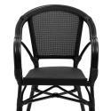 Chaise bistrot parisien en aluminum et rotin synthétique avec accoudoirs