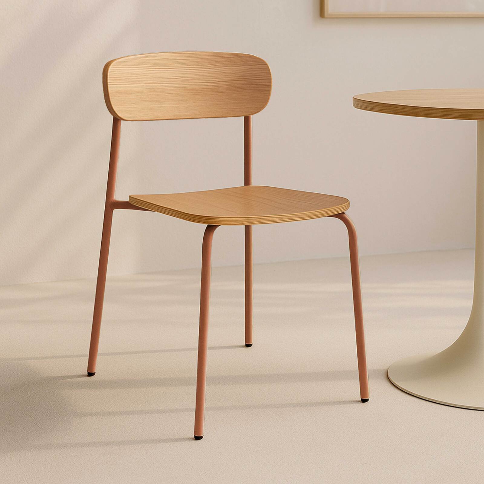 Chaises de restaurant en bois et métal - Lot de 2