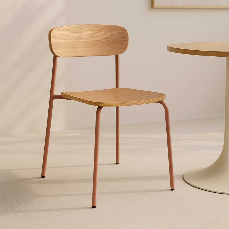 Chaises de restaurant en bois et métal - Lot de 2