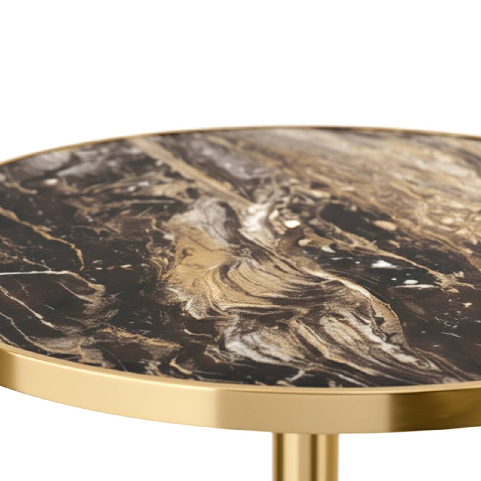 Plateau de table rond en contreplaqué avec revêtement stratifié et bords en aluminium ⌀60 cm