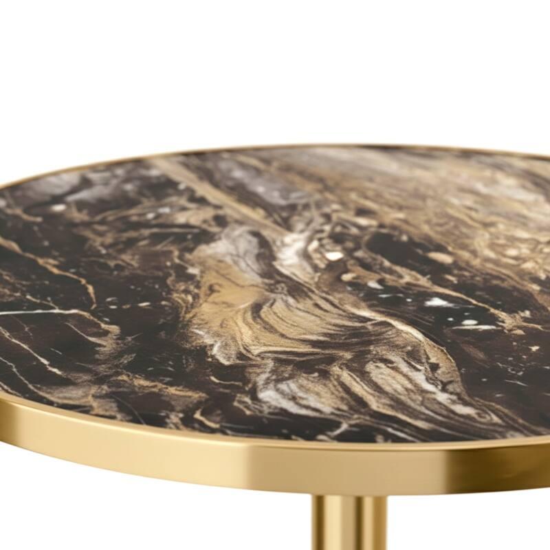 Plateau de table rond en contreplaqué avec revêtement stratifié et bords en aluminium ⌀60 cm (3/7)