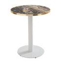 Plateau de table rond en contreplaqué avec revêtement stratifié et bords en aluminium ⌀60 cm