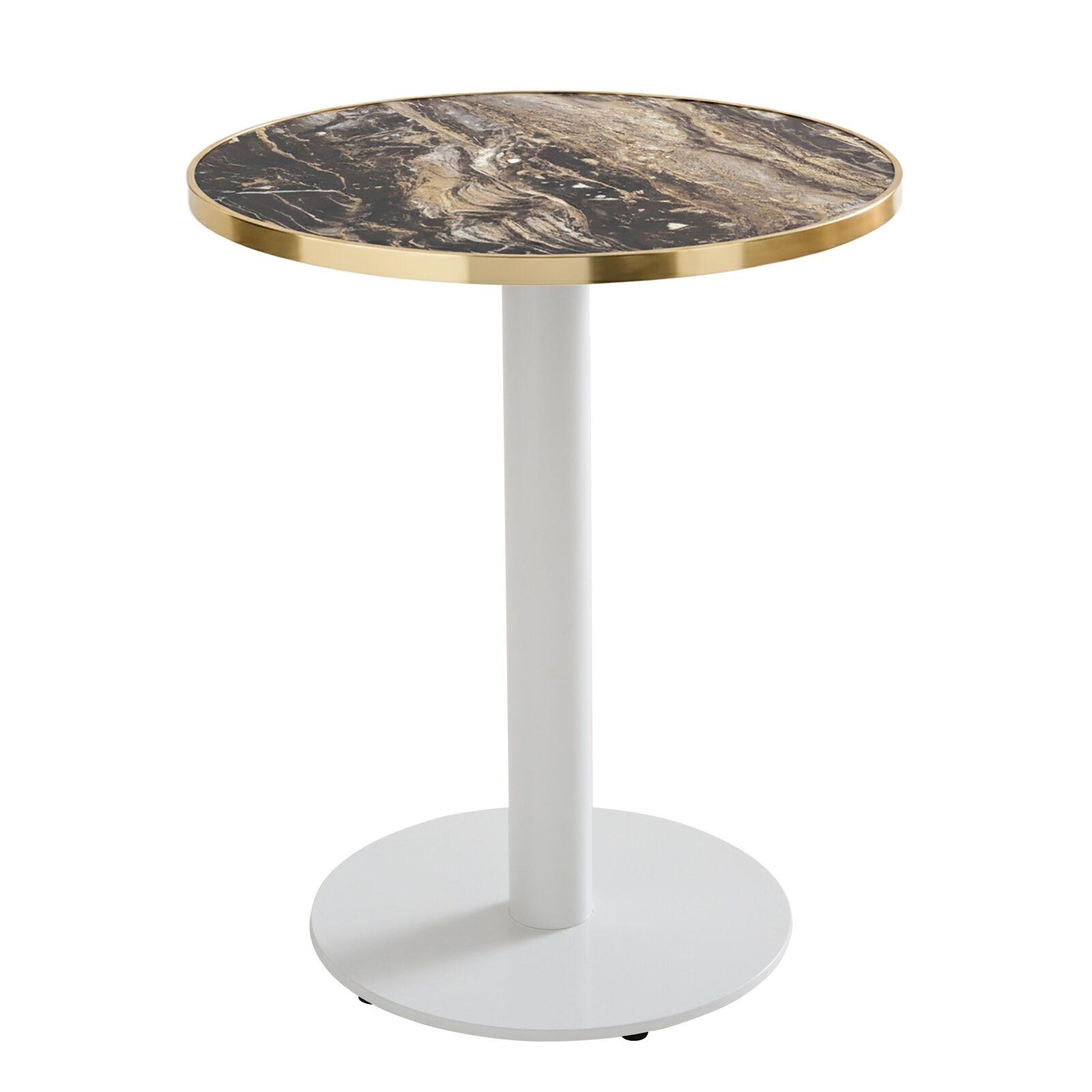 Plateau de table rond en contreplaqué avec revêtement stratifié et bords en aluminium ⌀60 cm