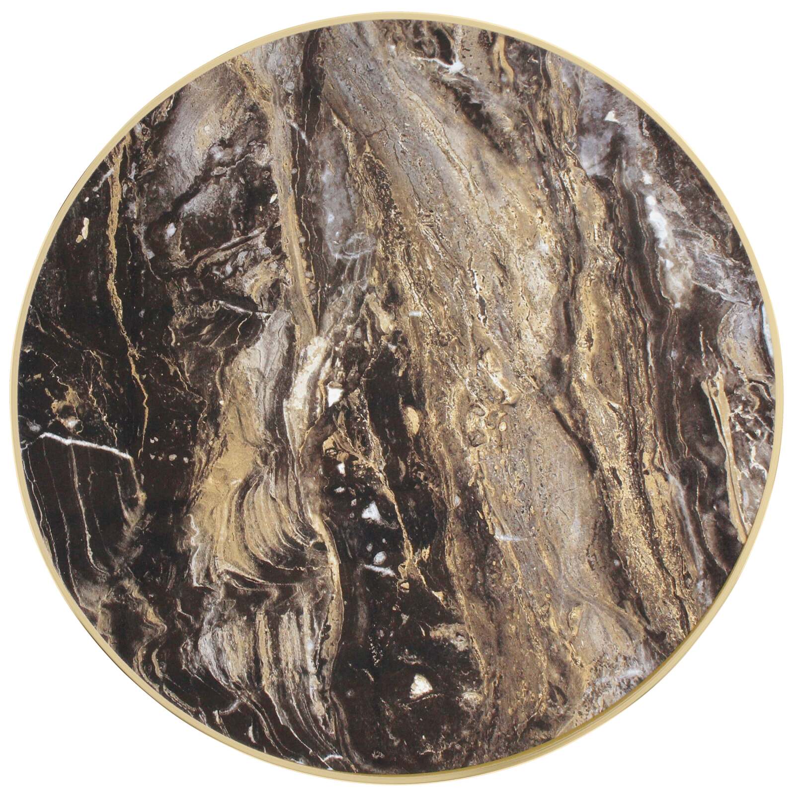 Plateau de table rond en contreplaqué avec revêtement stratifié et bords en aluminium ⌀60 cm