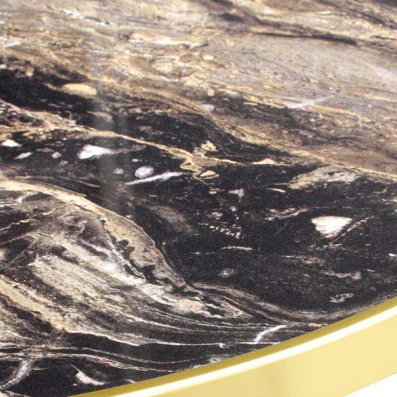 Plateau de table rond en contreplaqué avec revêtement stratifié et bords en aluminium ⌀60 cm (6/7)