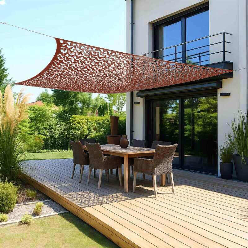 Voile d'ombrage camouflage réversible 3x4m