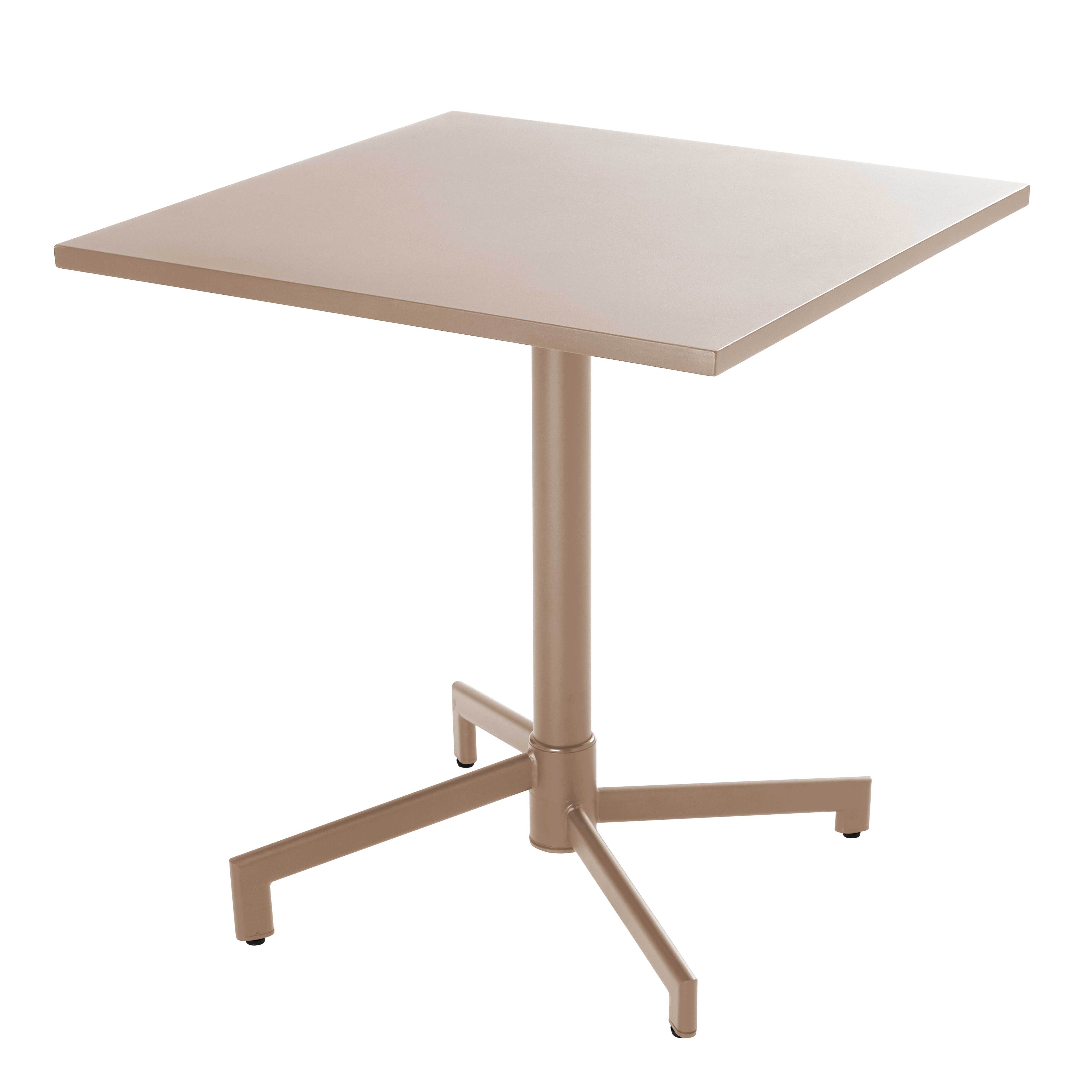 Table de restaurant carrée inclinable en métal 2 personnes avec pied encastrable 70x70 cm