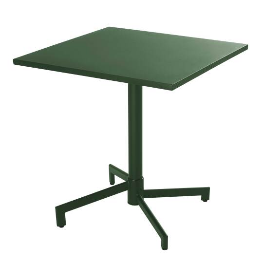 Table de restaurant carrée inclinable en métal 2-4 personnes avec pied encastrable 70x70 cm | Mobeventpro