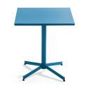 Table de restaurant carrée inclinalble en métal 4 personnes 70x70 cm