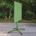 Table de restaurant carrée inclinalble en métal 4 personnes 70x70 cm